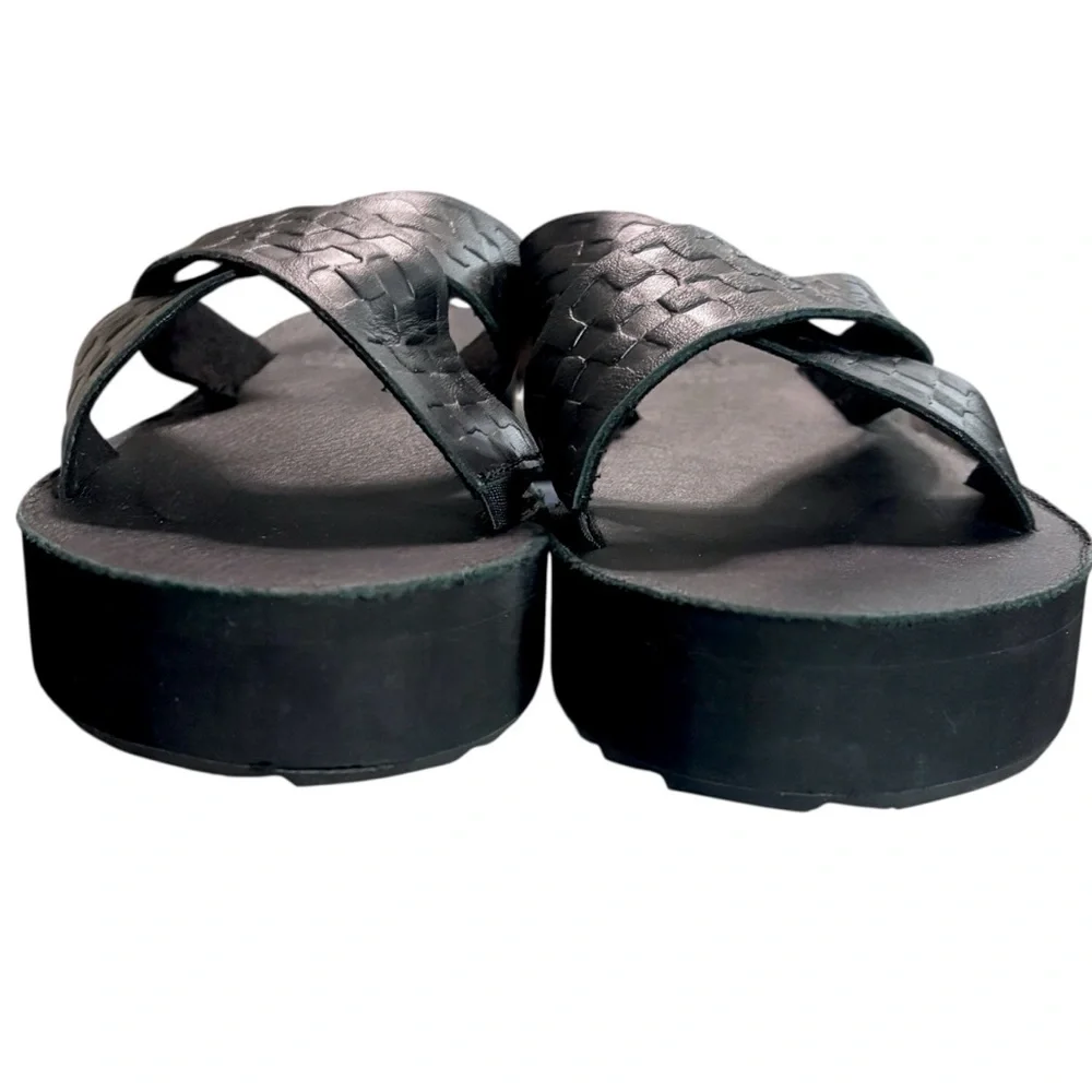 Vans Karina Rozunko UltraCush Mega Platform Leather Cross Strap Sandals 9